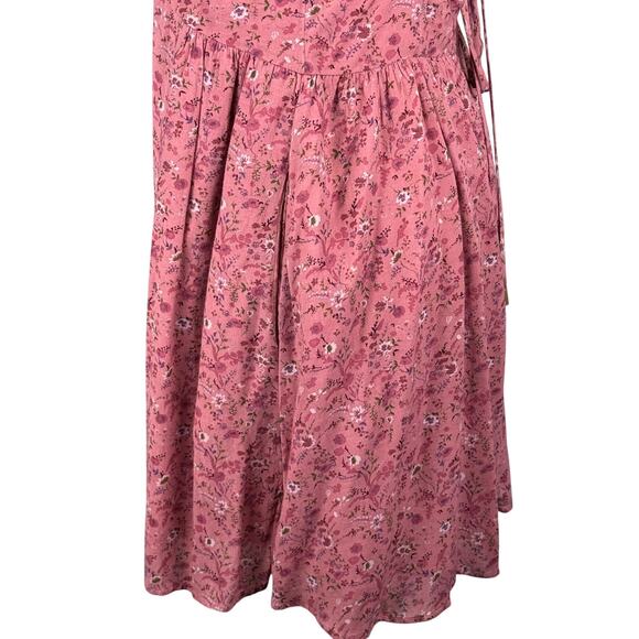 MADEWELL RUFFLE V-NECK FLORAL MINI DRESS IN VINTAGE PINK NWT WOMEN'S SIZE 10 - Picture 11 of 16